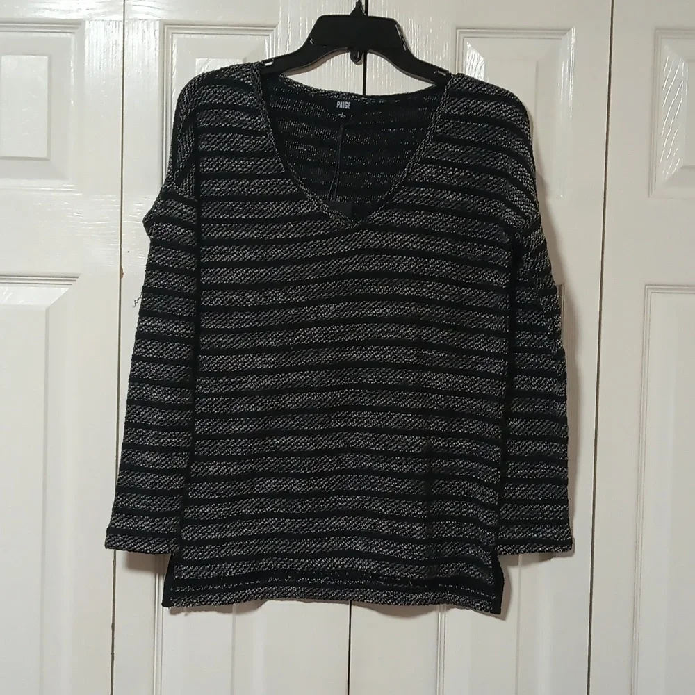 Paige Martine V Neck Striped Sweater